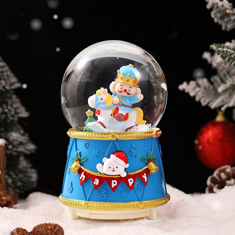 Boîte à musique fantaisie de Noël avec boule de cristal – Décoration princesse, cadeau pour anniversaire de fille