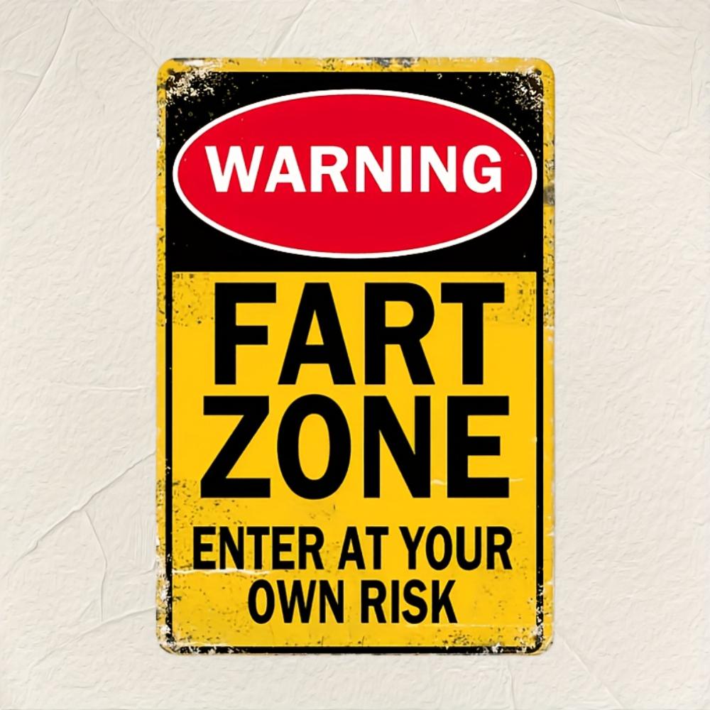 

Waterproof Retro Metal Fart Zone W-Warning Sign - Tin Wall Art For Home, Bathroom, Bar & Garage Decor With Easy-Hang Design 20X30CM