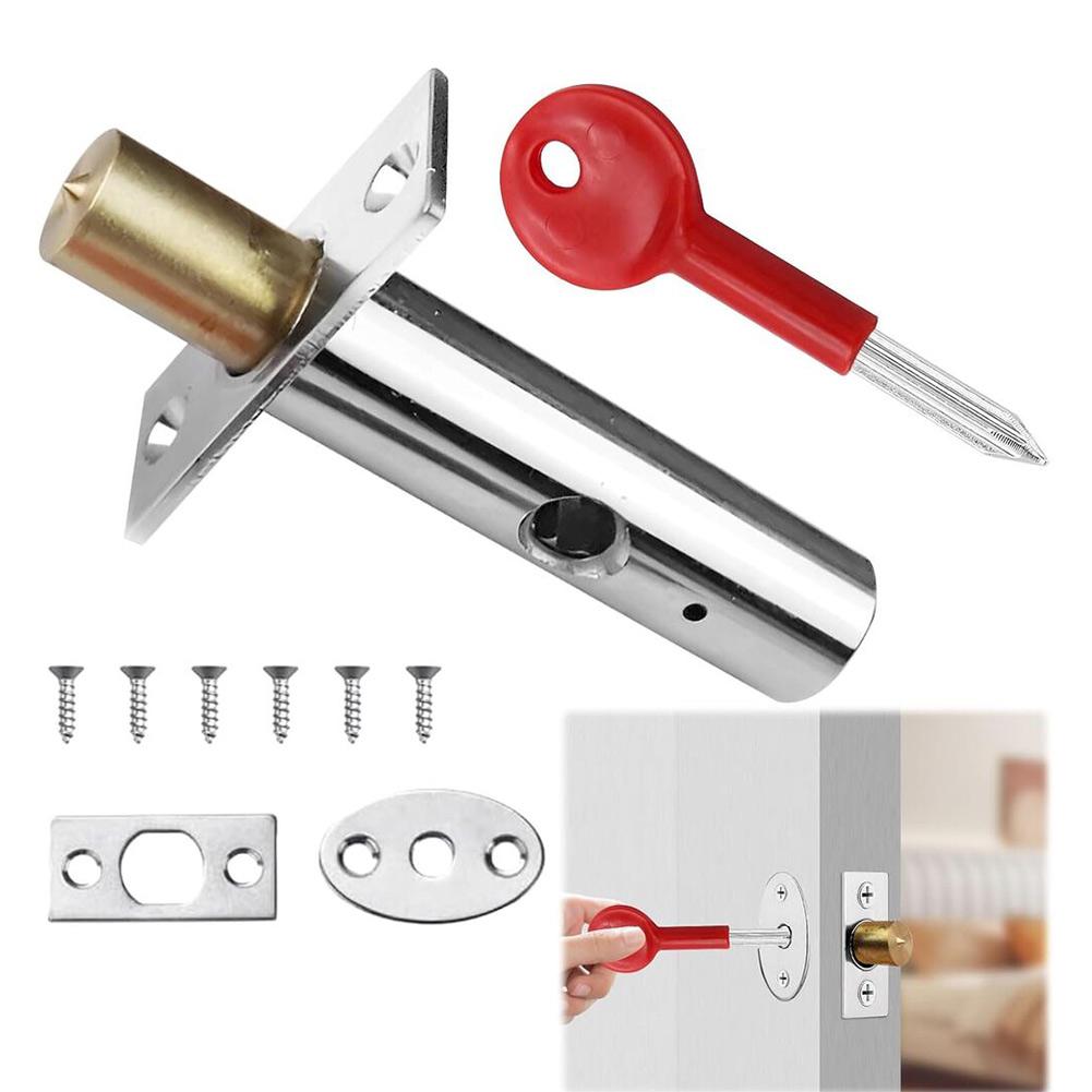 Internal Door Lock with Star Key 1 Piece Stainless Steel Anti-Theft Bolt Lock for Residential and Commercial Use
