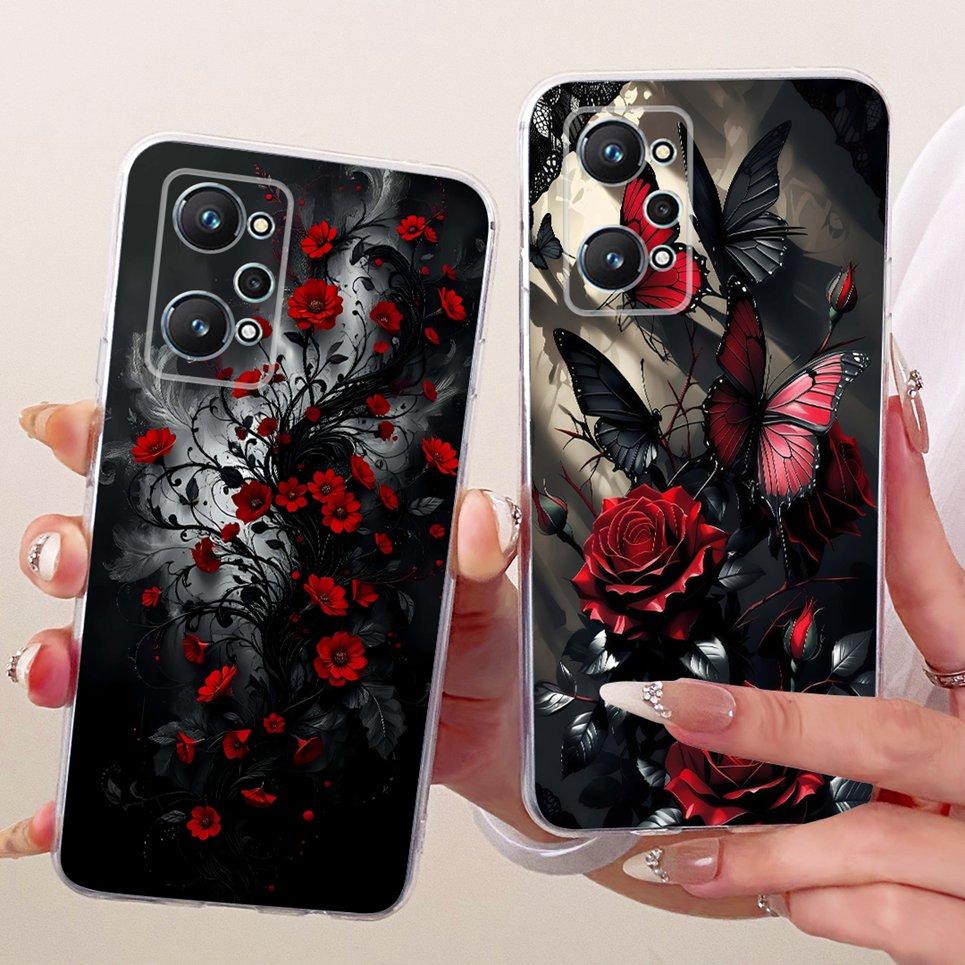 Flower Butterfly Bow Pattern Casing For Realme GT2 GT Neo2 Neo 3T Back Cover Soft Silicone Phone Case RMX3371 RMX3370 RMX3310
