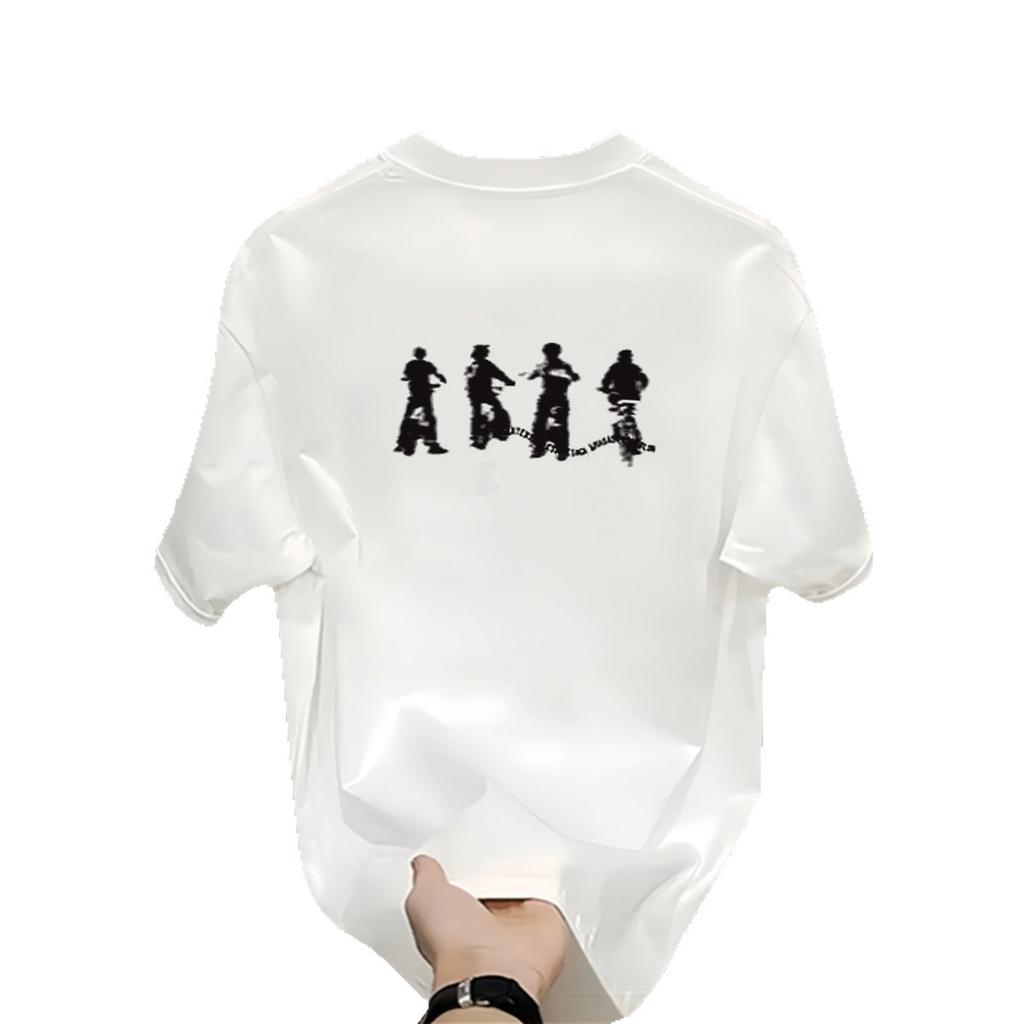 Cross-Border Exclusive Supply Of Good Goods 100% Pure Cotton Short-Sleeved Boys American High-Street Trendy Brand Versatile Bottoming Shirt On Clothes