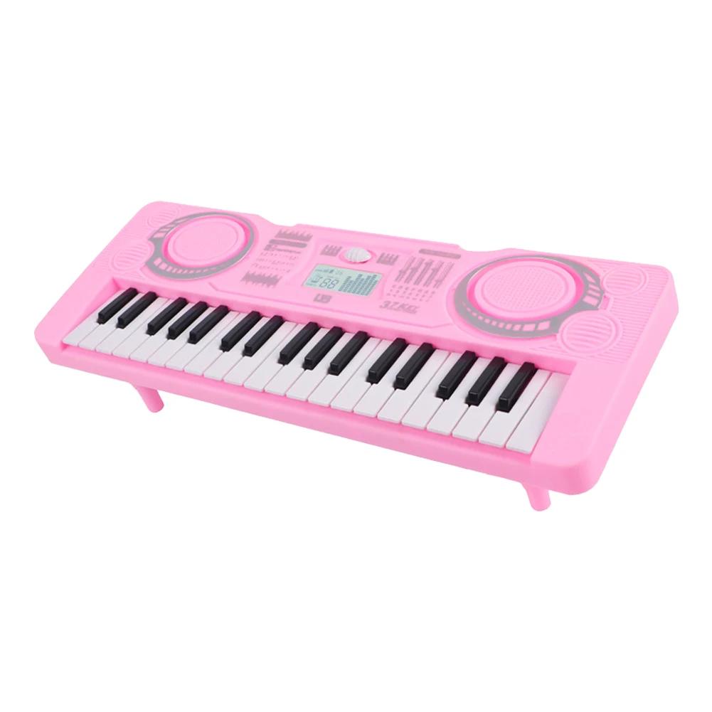 Digital Electronic Piano Kids Educational Toy Portable 37 Keys Electronic Piano Keyboard Children Musical Instrument розовый