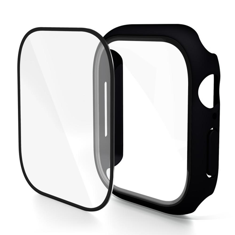 WANLONFENG For Apple Watch Series 10 46mm Watch Case PC Frame with Tempered Glass Screen Protector