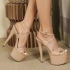 2024 Summer New Pole Dance Shoes 17cm  High Nightclub Runway Model Catwalk High Heels LFD-181-Q24