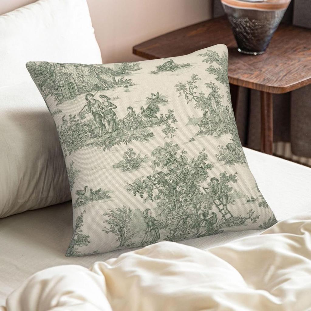 Blau-Weiße Toile Kissenbezüge Vintage Französische Landhaus-Zierkissenbezüge Rustikale Kissenbezug-Dekoration Für Zuhause Sofa