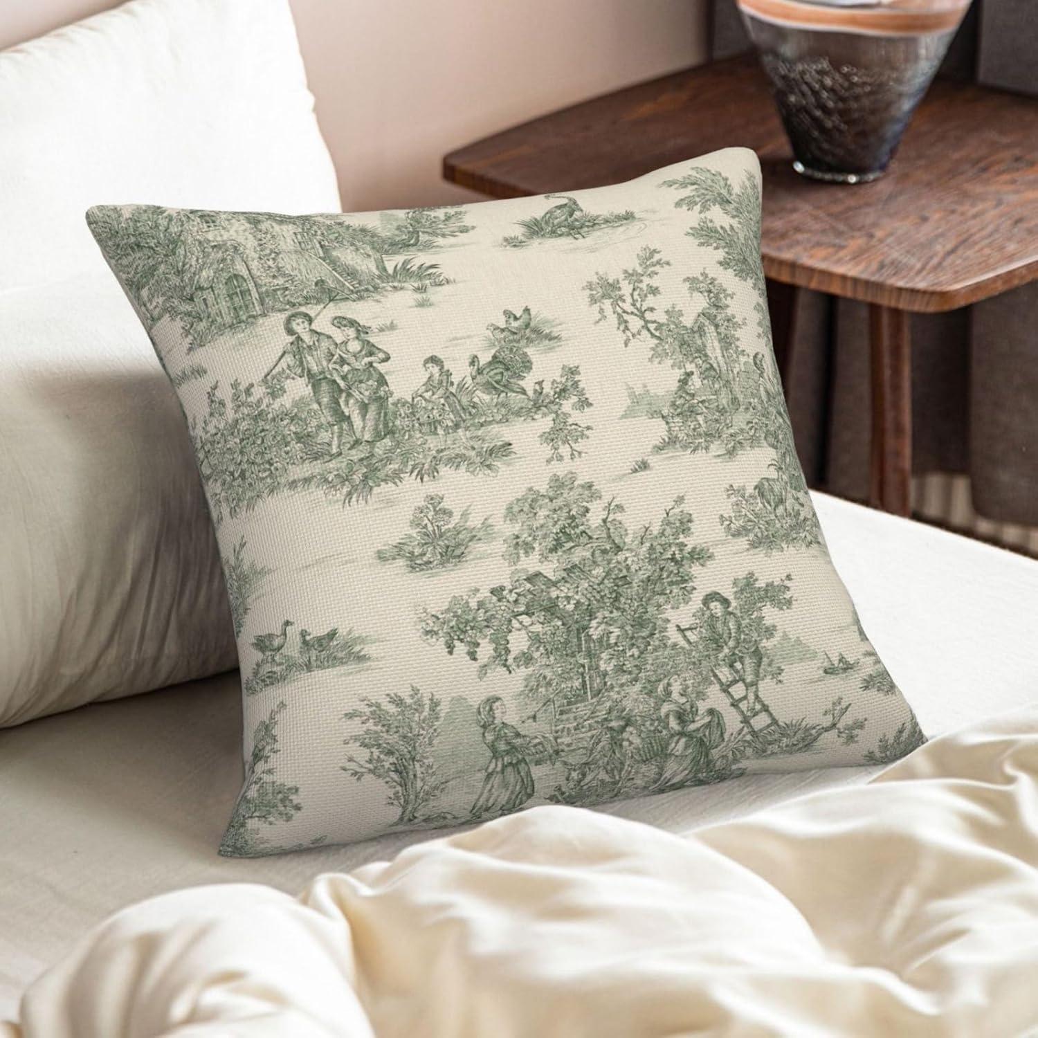 Blauw Plantenthema Dubbelzijdig Bedrukt Kussensloop Kort Pluche Geschikt voor Woonkamers Slaapkamers Banken Sierkussenhoes Peach skin 18*18(CM)-1Pcs
