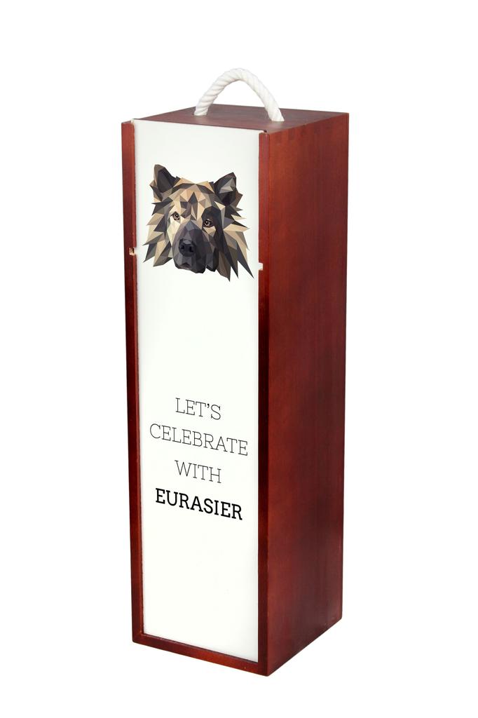 Eurasier, Eurasian - Geometryczne Pudełko Ze Zdjęciem I Napisem Na Wino Marki Art-Dog