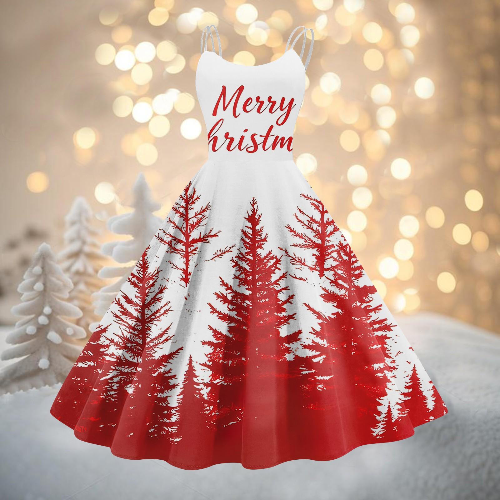 

Женское модное рождественское принтованное сексуальное коктейльное платье без бретелек в готическом стиле в стиле панк, винтажное платье. XL арбуз красный