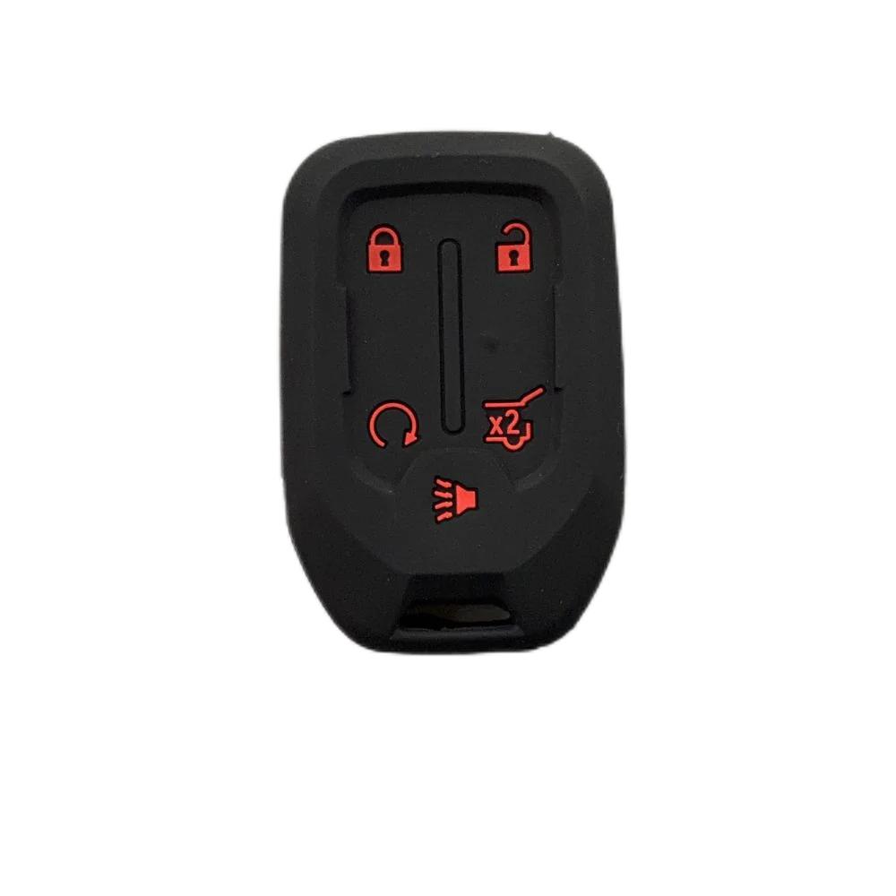 5 Buttons Silicone Car Key Case Skin Protector Cover for Chevrolet Tahoe Silverado Suburban GMC Terrain Acadia YUKON XL Sierra