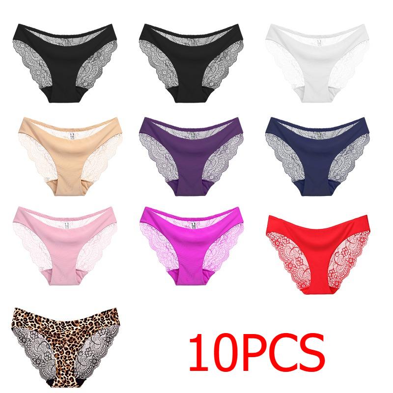 Damen Sexy Spitzenhöschen Nahtlose Slips Unterwäsche Atmungsaktive hohle Dreiecksunterhose