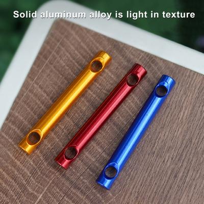Aluminiowa klamra do sznurka wiatrowego 7MM 2 otwory na zewnątrz kemping namiot turystyczny baldachim schronienie linka napinająca sznurek regulator napinacz sznurka zapięcie