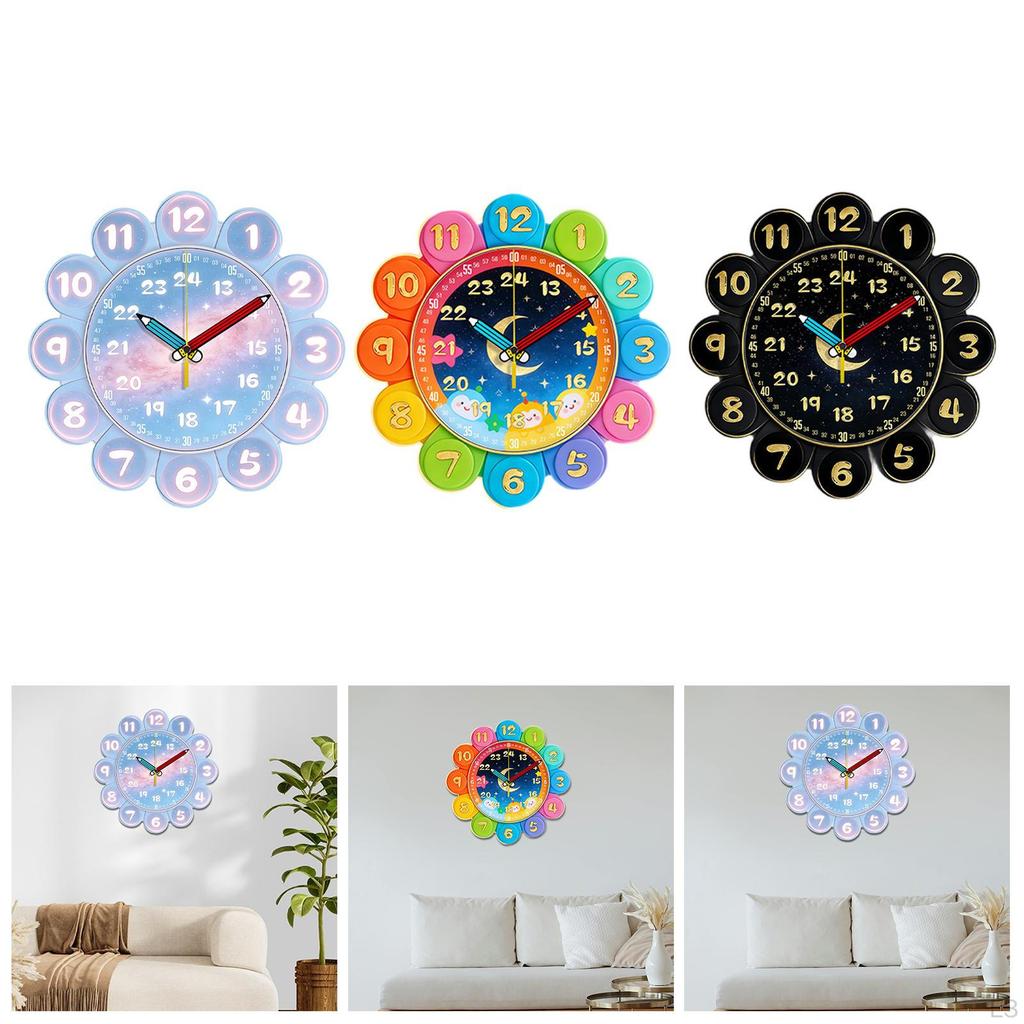 Analog Learning Clock for Children, Ideal To Tell Time In The Playroom, Bedroom Or