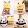 Panda And Bee Plush Keychain For Girls Gift Cute Animal Car Accessory