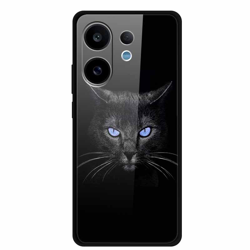 For Vivo V60 5G Glass Case Fashion Cool Animal Tempered Glass Back Cover Case For Vivo V 60 2025 Phone Cases 6.77" Fundas Coques