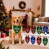 Christmas Dog Bandanas Funny Scarf Pets Festive Plaid Dog Christmas Pet Supplies Collar Scarf for Medium Large Dogs