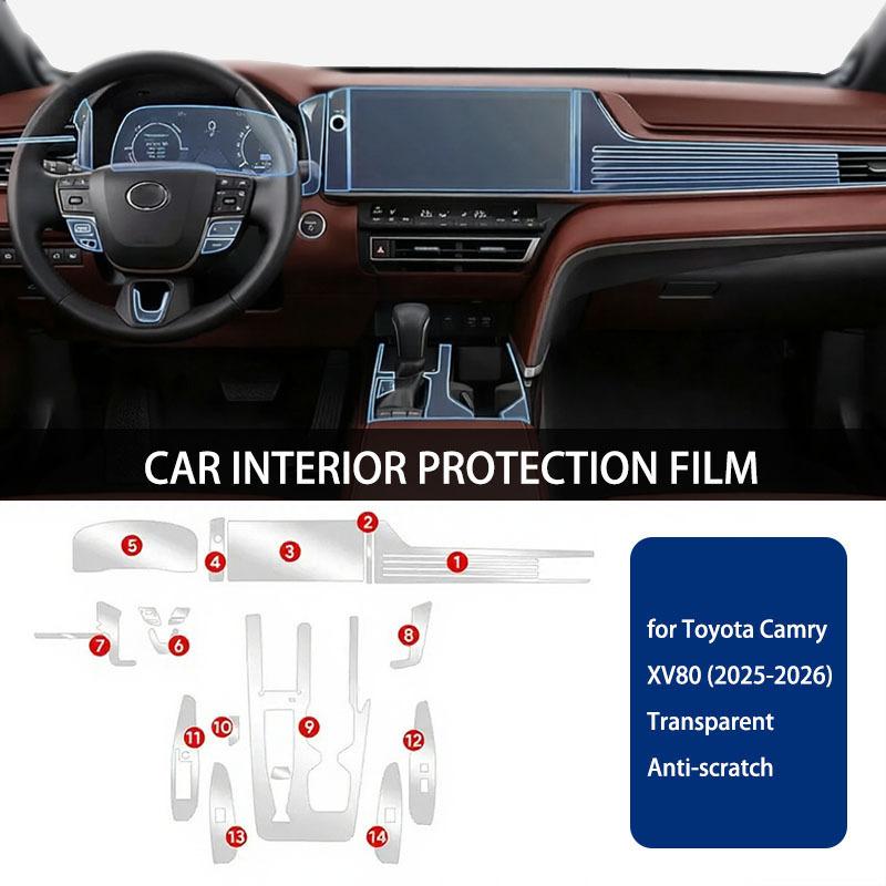 PPF Interior Protection Film Accessories for Toyota Camry XV80 2025 2026 Navigation Center Console Transparent TPU Car Film