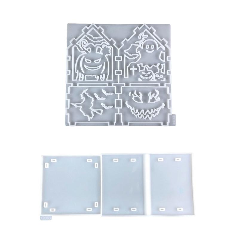 

Pack of 2 Food Safe Silicone Miniature House Molds Perfect for Halloween Crafts Resin Art and Festive Party Decorations 1