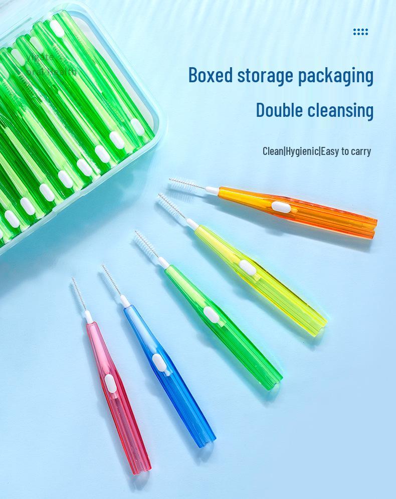 Medical Clean I-Type Interdental Brush: Soft, Telescopic Bristles for Orthodontic & Periodontal Care, 30-Piece Box