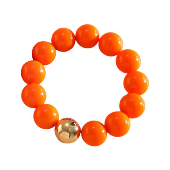 Perlenschmuck für Damen, Acryl-Kettenhalsband mit großen Perlen, Elastisches Armband mit runden Perlen, Sommerliches Retro-Accessoire