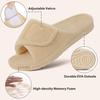 Fashion Kidmi New Women's Coral Fleece Orthopedic Slippers with Arch Support Velcro Adjustable Open Toe Home Shoes for Plantar Fasciitis