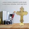 Exquisites Metal Tabletop Crucifix Figurine Unique Stylish Designs Enhances Living Space Enthusiasts Collection