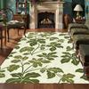 Light Green Maple Leaf Area Rug Nature Inspired Botanical Pattern Soft Non-Slip Carpet for Living Room Bedroom Entryway
