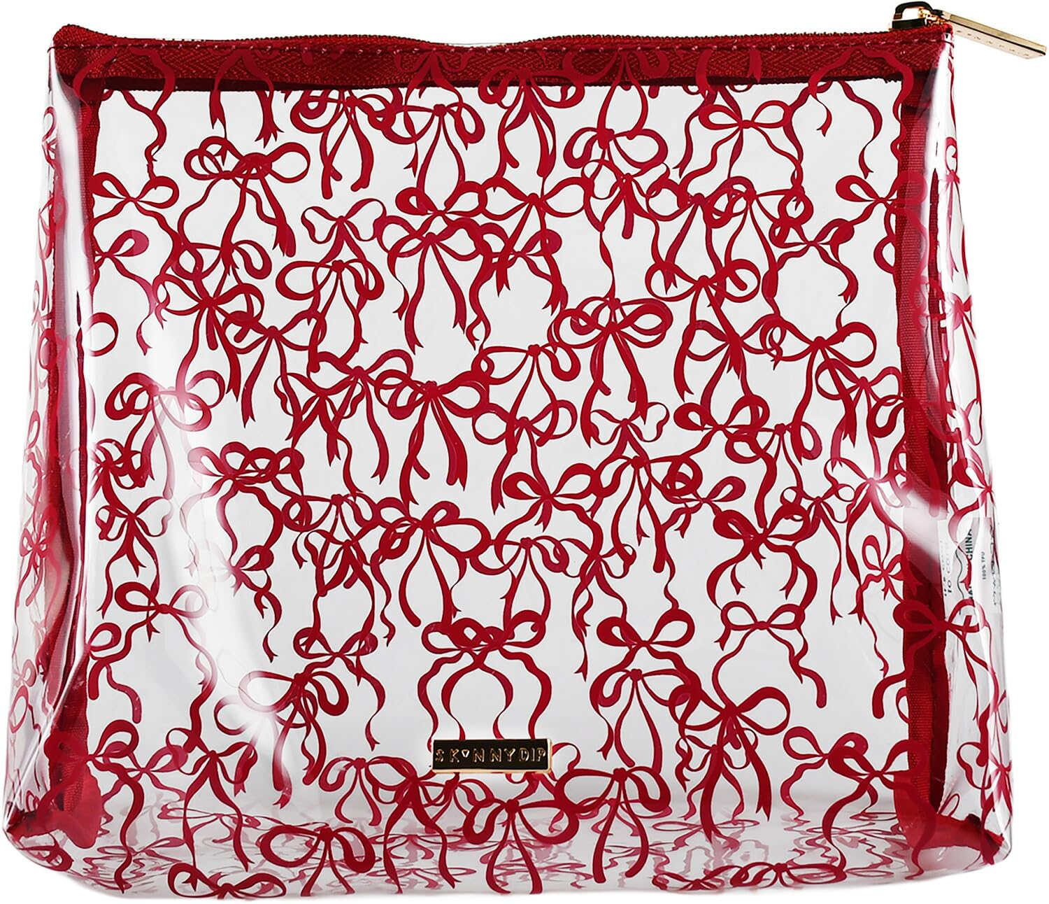 

SKINNYDIP Skinny Dip Pouch Burgundy Ribbon Makeup Pouch/Accessory Case