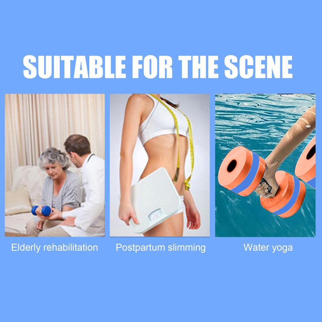 Aquatic Dumbells Set Of 2 Water Dumbells Pool Resistance Water Weight Water Aerobics High-Density EVA-Foam Pool Fitness