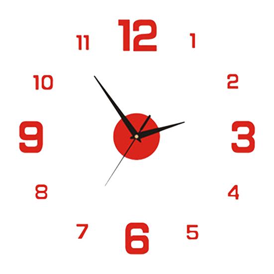 

3D DIY Настенные часы Современный дизайн Работают от батарейки Светящиеся арабские цифры Часы Акриловые декоративные часы красный