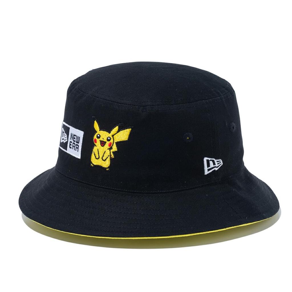 [New Era] Bucket Hat Pokemon Collaboration BlackPikachu ML BUCKET01 RV POKEMON PIKACHU BLK