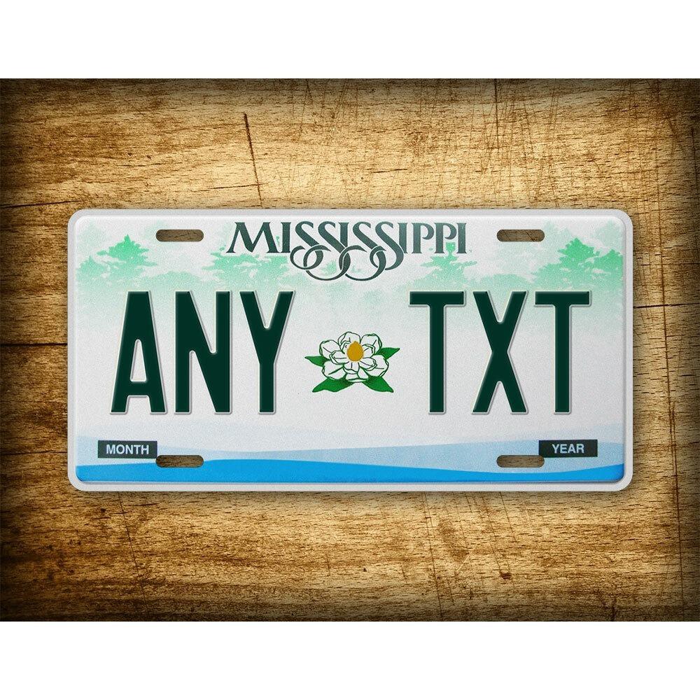 1pc Mississippi Custom License Plate 6x12 Inch MS Metal Car Tag Novelty Tin Sign