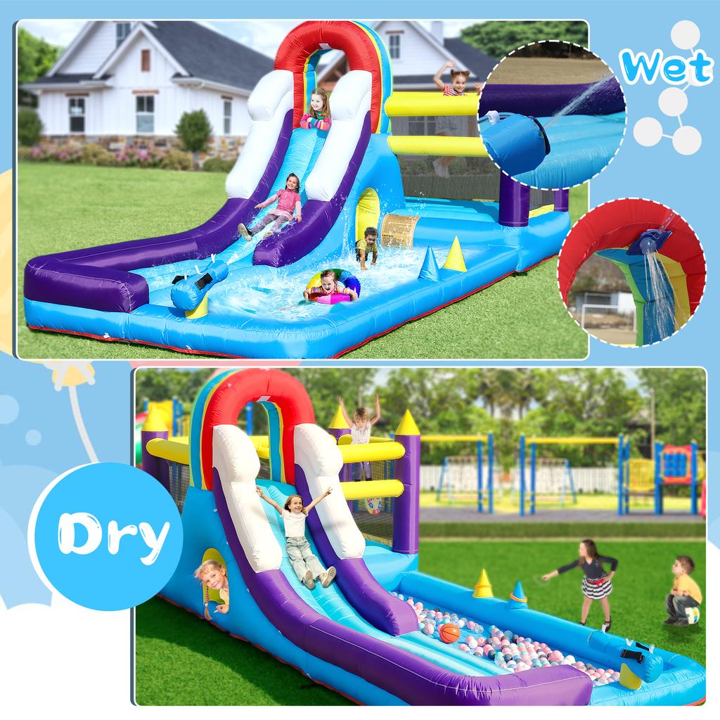 Commercial Inflatable Bouncer Combo Bounce House Combo Water Slide with Slide,Climbing Wall,Obstacles,Trampoline, Ball Pit Pool