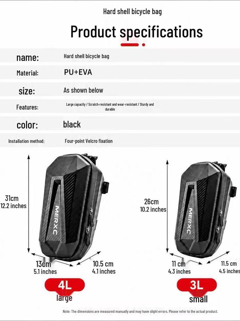 Large Capacity Waterproof Hard Shell Front Bag for Folding Bikes & Scooters