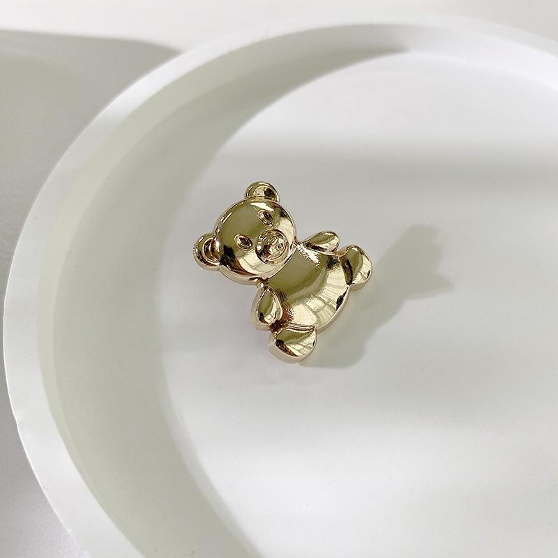 

10 шт. Милые мультяшные пуговицы в виде медвежат 20 мм, металлические пуговицы на ножке золотого цвета, швейная фурнитура для одежды 20mm золотой