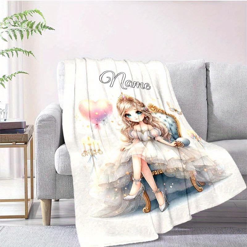 Pretty Princess Style Customize Your Name Blanket Warm Comfortable And Soft Blankets Are Suitable For Home Lunch Break Blanket Office Sofa Sofa Gift