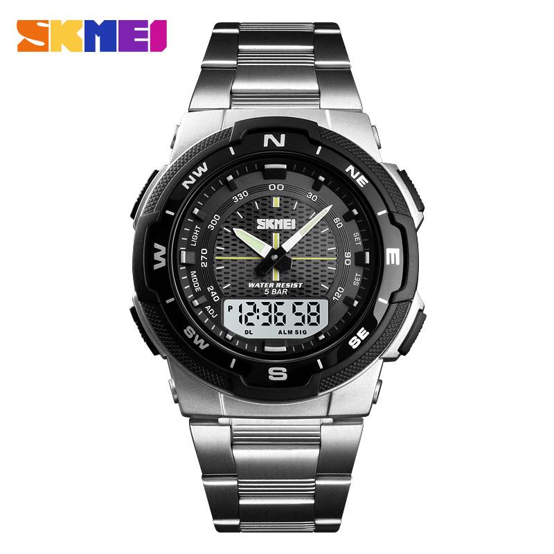 SKMEI Men Watch Fashion Quartz Sports Watches Stainless Steel Mens Watches Top Brand Luxury Clock