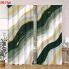 2 Pezzi Tende Arte Fluida Astratta con Tende Finestra Verde Foresta per Camera da Letto Decorazione Stanza Decorazione Trattamento Finestra.