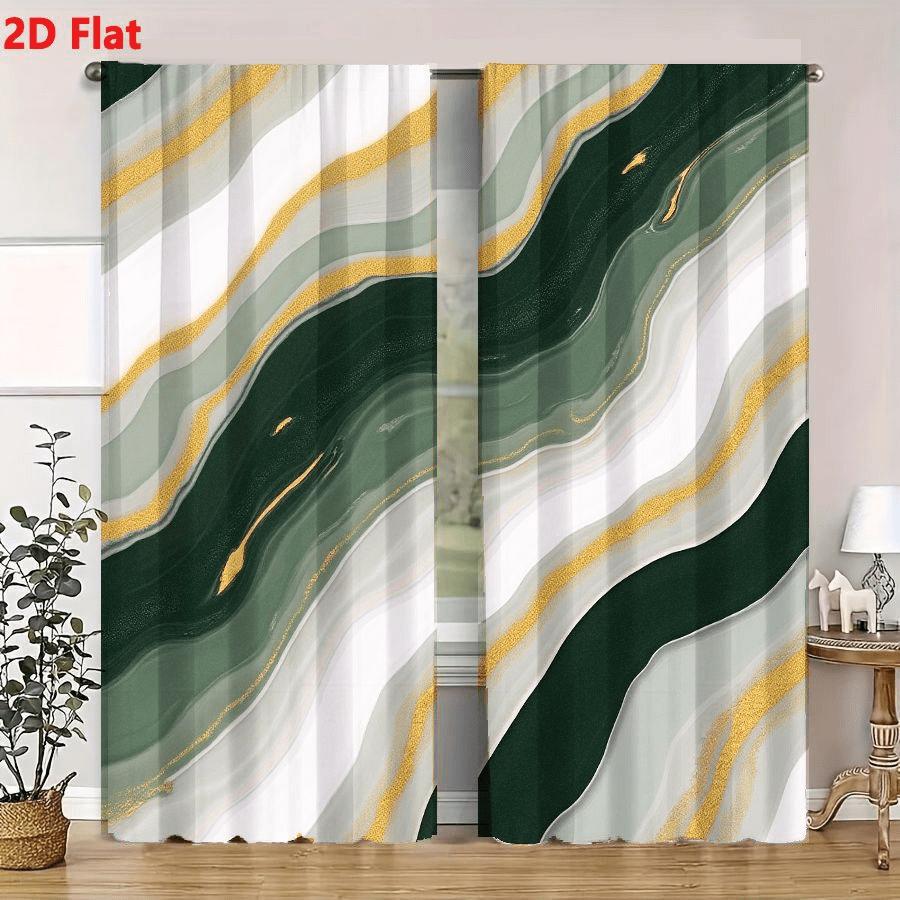 2 Pezzi Tende Arte Fluida Astratta con Tende Finestra Verde Foresta per Camera da Letto Decorazione Stanza Decorazione Trattamento Finestra.