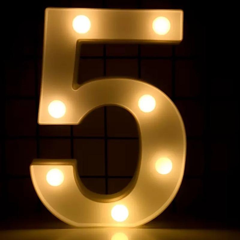 Alphabet Letter LED Nights Lights Number Lamp Decor Party Room Birthday Wall Wedding Home Decorations Personalised Ornaments
