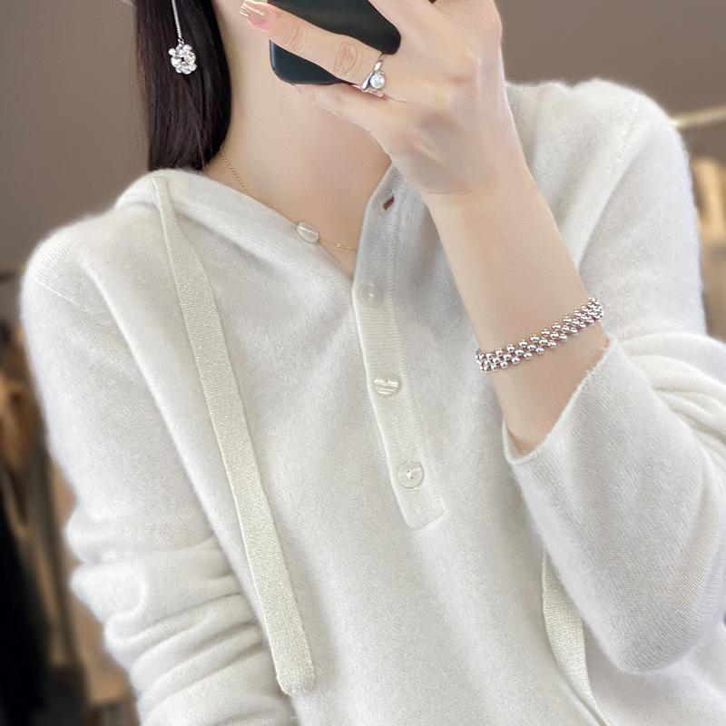 Women's Cashmere Sweater Qinghe Cashmere 30% Cashmere 70% Wool Women's Autumn and Winter Cashmere Pullover Soft and Warm