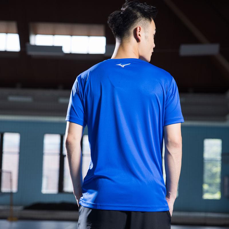Mizuno Logo Design Quick-Dry Breathable Fashion Casual Round Neck Short Sleeve T-Shirt Unisex T-Shirts Blue C2CA43Z225