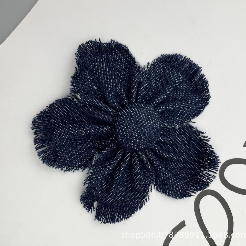 Neue Mode Retro Denim Stoff 8cm Blumen Accessoires DIY handgefertigt Kleidung Schuhe und Hüte Taschen Accessoires Zubehör