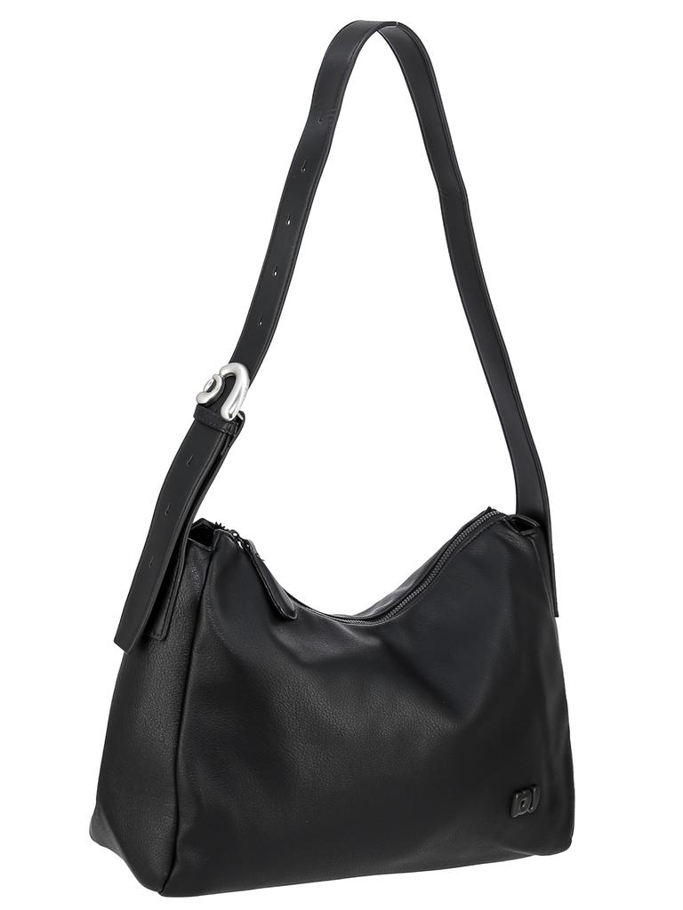 David Jones women's shoulder bag, black eco-leather