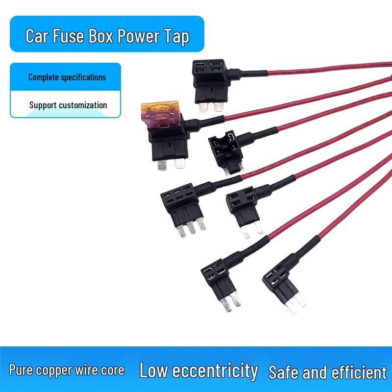 

Miniature Blade Car Fuse Holder with Copper Wire Extra Small Power Take-off with Blue Terminal