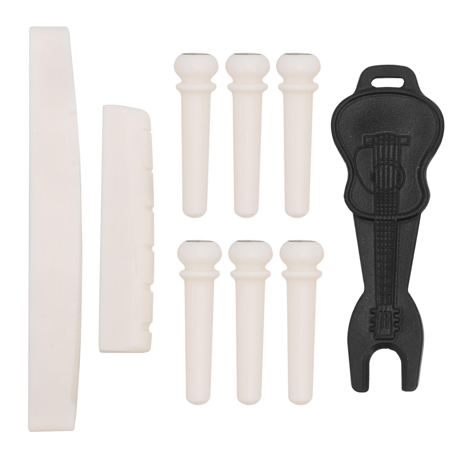 

Folk Guitar Bridge Pin Kit Bone Saddle Nut Nail Puller Musical Instrument Accessories