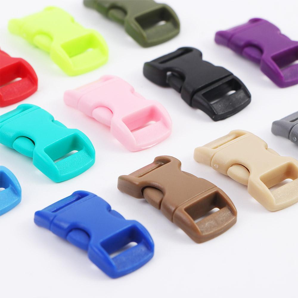 10Pcs DIY 10mm Dog Collar 3/8" Parachute Webbing Strap Paracord Outdoor Camp Side Release Buckle