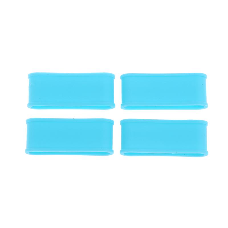 4Pcs Silicone Tennis Racket Grip Ring Handle Closure Rubber Sweat-absorbing Band Elastic Fixed Stretchable Tennis Accessories