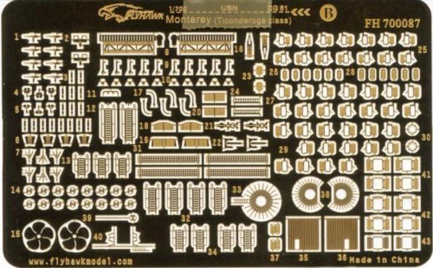 Flyhawk Model US Navy Ticonderoga Class Plastic Model Parts FLYFH700087 1/700 (for Dragon)