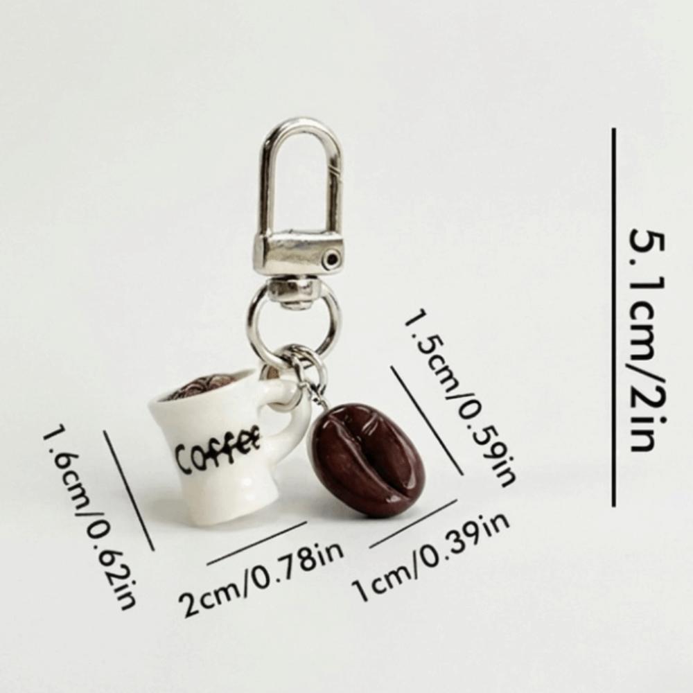 Simulation Coffee Cup Keychain Miniature Realistic Coffee Pendant  for Luggage Zippers