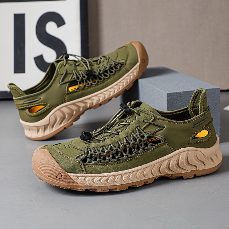 Fashion New Design Men's Sandals Summer Leisure Anti-collision Toe Beach Shoe Male Driving Slippers Comfy Roman Shoes Gladiator Sandals